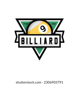 ilustración vectorial del logo de la bola de billar en fondo blanco	
