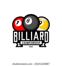 vector illustration of billiard ball logo on white background	