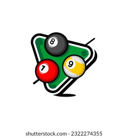 vector illustration of billiard ball logo on white background	