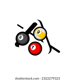 vector illustration of billiard ball logo on white background	