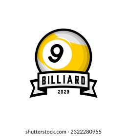 vector illustration of billiard ball logo on white background	