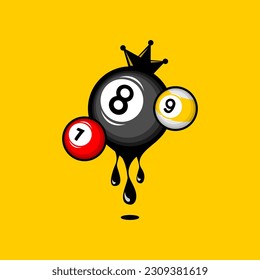vector illustration of billiard ball on white background	