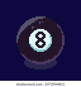 Vector Illustration of billiard ball with Pixel Art Design, perfect for game assets themed designs