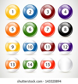 Vector Illustration of Billiard Balls