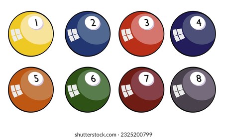 Premium Vector  Billiard balls isolated