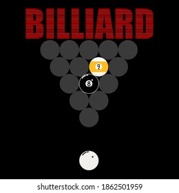 vector illustration billiard game for print t shirt, etc.