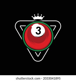 vector illustration billiard game for print t shirt, etc.