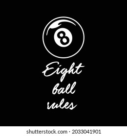 vector illustration billiard game for print t shirt, etc.