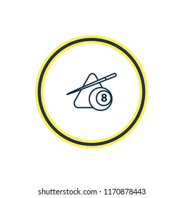 Vector illustration of billiard icon line. Beautiful lifestyle element also can be used as snooker icon element.