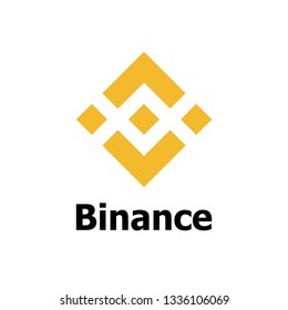 Vector illustration of Binance. Virtual electronic, internet money or cryptocoin symbol isolated on white background. Binance coin cryptocurrency blockchain icon. 