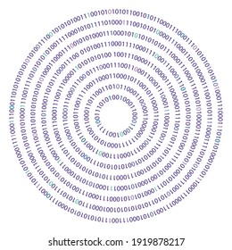 Vector Illustration Binary Code Concentric Circles Stock Vector ...