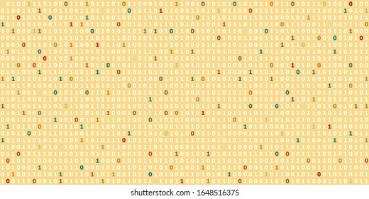 vector illustration of binary code pattern in retro style and vintage colors