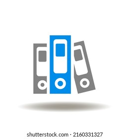 Vector illustration of binder folder, directory, document. Icon of rule regulations. Symbol of archive.