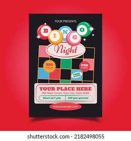 Vector Illustration of Bingo Night Flyer, poster