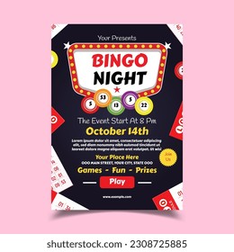 Vector Illustration of Bingo Night Flyer Poster