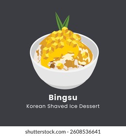 Vector illustration of Bingsu most popular dessert korean and thailand