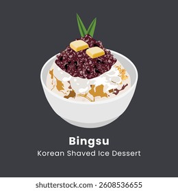 Vector illustration of Bingsu most popular dessert korean and thailand