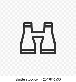 Vector illustration of binoculars icon in dark color and transparent background(png).