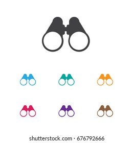 Vector Illustration Of  Binoculars Icon. Premium Quality Isolated Field Glasses Element In Trendy Flat Style.