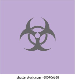 Vector illustration of Bio hazard icon in gray
