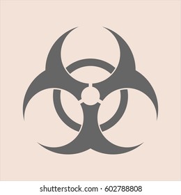 Vector illustration of Bio hazard symbol icon in grey.
