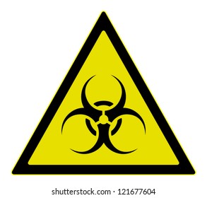 Vector illustration of bio hazard warning sign, isolated on white background