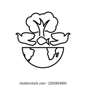 ilustración vectorial del icono de la biodiversidad en un fondo blanco