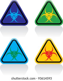 Vector illustration of biohazard signs.