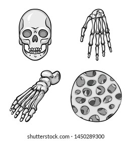 Vector illustration of biology and medical symbol. Set of biology and skeleton vector icon for stock.
