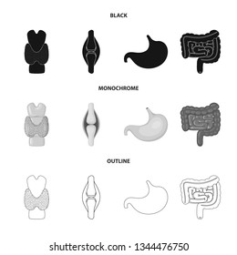 Vector illustration of biology and scientific sign. Set of biology and laboratory stock symbol for web.
