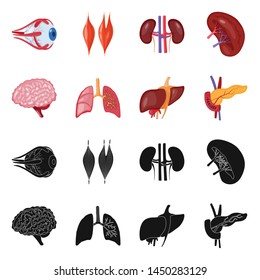 Vector illustration of biology and scientific sign. Collection of biology and laboratory stock vector illustration.