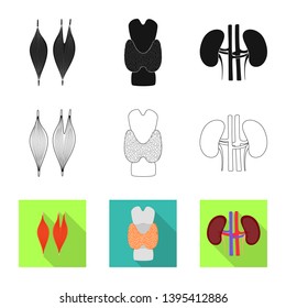 Vector illustration of biology and scientific symbol. Collection of biology and laboratory stock vector illustration.