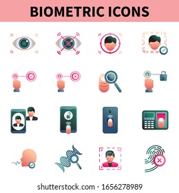 Vector illustration of Biometric icons.