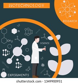 vector illustration. biotechnology, and, modern, logotype, food and drink icon symbol.