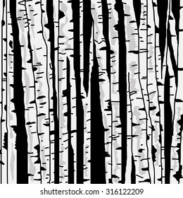 Vector illustration: Birch tree background for you design