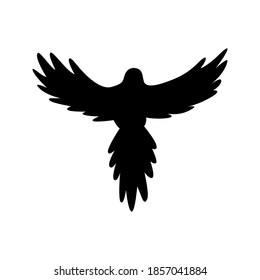 Vector illustration of bird black silhouette isolated on white background