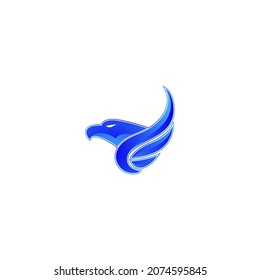 vector illustration of a bird in blue color icon, symbol or logo. eagle template logo