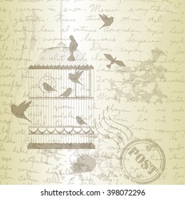 Vector illustration, of bird cage