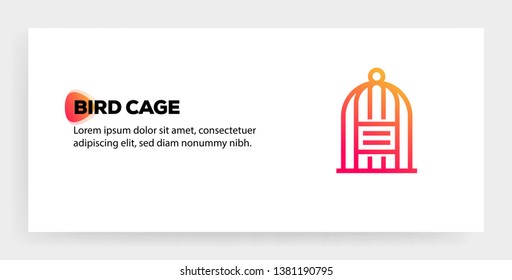 VECTOR ILLUSTRATION OF BIRD CAGE ICON CONCEPT