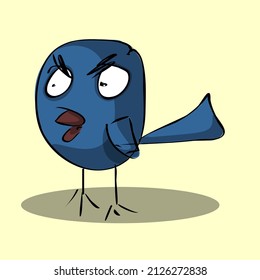 Vector illustration of a bird . A cartoon-style bird. A bird on a minimalistic background.