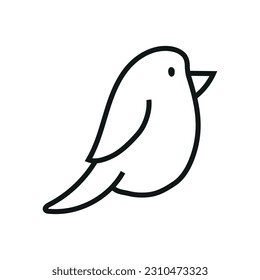 Ilustración vectorial de un pájaro en estilo doodle. Aislado sobre fondo blanco