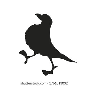 vector illustration of a bird, drawing silhouette, vector, white background