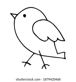 Vector illustration of a bird for Easter. Drawn in doodle style by outline. Vector illustration.