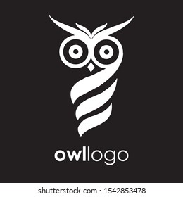 Vector illustration of bird face. Business corporate geek owl logo design vector. Wise and smart logotype template.