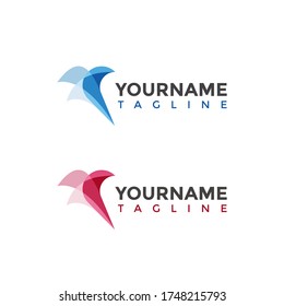 vector illustration of a bird in flight - Isolated on a white background, just add your name to your design, poly design