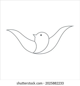 vector illustration of bird graphic design, art tattoo sketch, hand draw, use in print, logo
