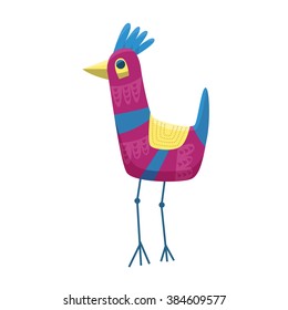 Vector illustration of bird, hen. One of 9 set of birds and hens. Can be used for spring and easter cards, illustrations, ...