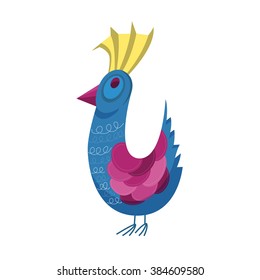 Vector illustration of bird, hen. One of 9 set of birds and hens. Can be used for spring and easter cards, illustrations, ...