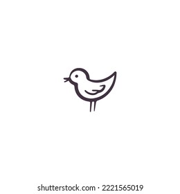 Vector illustration. A bird isolated on white background.