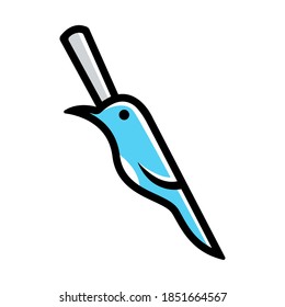 vector illustration of bird knife logo